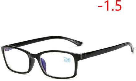 Blauw Film Coating Afgewerkt Bijziendheid Bril Vrouwen Mannen TR90 Vierkante Anti-Blauw Licht Bijziend Bril Mannelijke-1.0- 1.5-2.0-4.0 Myopia 150