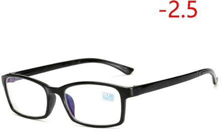 Blauw Film Coating Afgewerkt Bijziendheid Bril Vrouwen Mannen TR90 Vierkante Anti-Blauw Licht Bijziend Bril Mannelijke-1.0- 1.5-2.0-4.0 Myopia 250