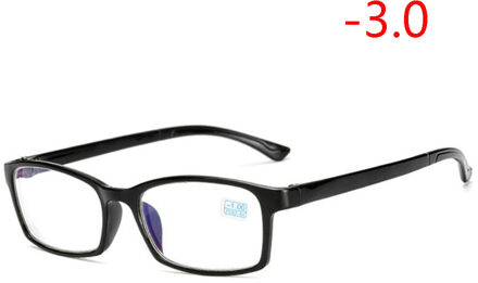 Blauw Film Coating Afgewerkt Bijziendheid Bril Vrouwen Mannen TR90 Vierkante Anti-Blauw Licht Bijziend Bril Mannelijke-1.0- 1.5-2.0-4.0 Myopia 300