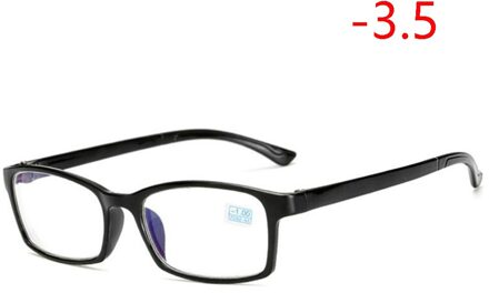 Blauw Film Coating Afgewerkt Bijziendheid Bril Vrouwen Mannen TR90 Vierkante Anti-Blauw Licht Bijziend Bril Mannelijke-1.0- 1.5-2.0-4.0 Myopia 350