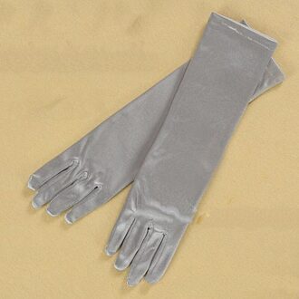 Blauw Grijs Goud Geel Roze Handschoenen voor Prom Party One Size Stretch Satijn Elleboog Vinger Vrouwen Guantes Boda Handschoenen ST017