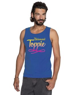 Blauw Helemaal Toppie singlet/ mouwloos shirt heren XL