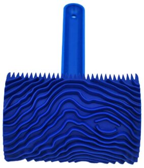 Blauw Houtnerf Tool Met Rubberen Handvat Graining Empaistic Stempel Patroon Voor Muurschildering Diy Decoratie Verf Roller