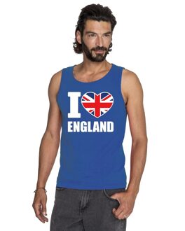 Blauw I love Groot-Brittannie fan singlet shirt/ tanktop heren 2XL