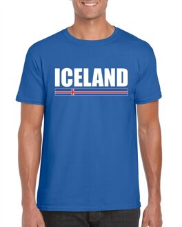 Blauw IJsland supporter t-shirt voor heren S