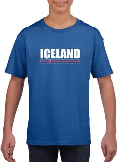 Blauw IJsland supporter t-shirt voor kinderen S (122-128)