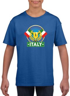 Blauw Italie supporter kampioen shirt kinderen S (122-128)