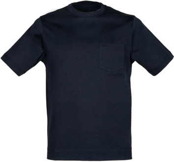 Blauw Katoen Jersey Zak T-Shirt Circolo 1901 , Blue , Heren - 2Xl,Xl,L,M,3Xl