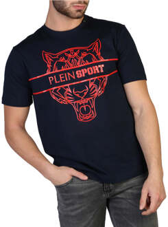 Blauw Katoenen Heren T-Shirt - maat XL