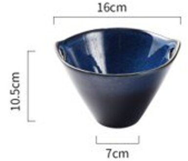 Blauw keramische kom noodle diner eten platen soepkom slakom lade 500ml bowl