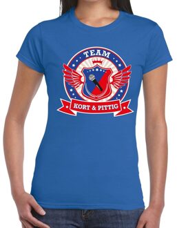 Blauw Kort en Pittig team t-shirt / t-shirt blauw dames S