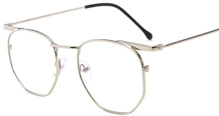 Blauw Licht Blokkeren Helder Glazen Optische Computer Oversize Brillen Frames Vrouwen Mannen Eyewear Gaming Bril Gafas Luz Azul zilver