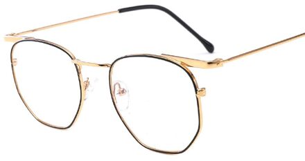 Blauw Licht Blokkeren Helder Glazen Optische Computer Oversize Brillen Frames Vrouwen Mannen Eyewear Gaming Bril Gafas Luz Azul zwart-goud