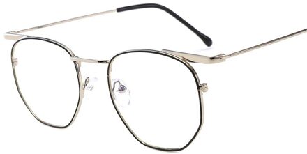 Blauw Licht Blokkeren Helder Glazen Optische Computer Oversize Brillen Frames Vrouwen Mannen Eyewear Gaming Bril Gafas Luz Azul zwart-zilver
