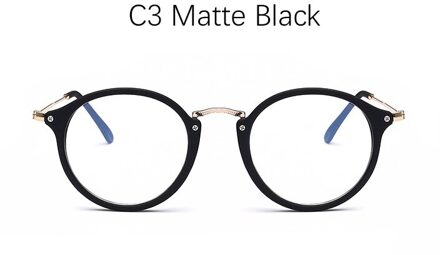 Blauw licht brilmontuur computer bril bril ronde transparante vrouwelijke vrouwen brillen frame monturen heldere C3 matte zwart