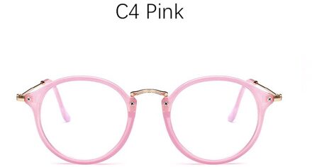 Blauw licht brilmontuur computer bril bril ronde transparante vrouwelijke vrouwen brillen frame monturen heldere C4 roze