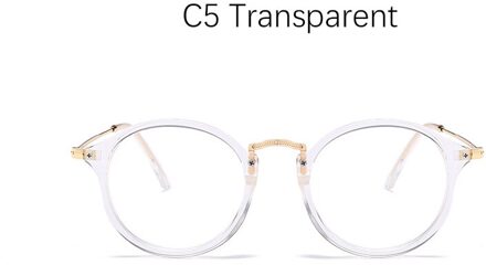 Blauw licht brilmontuur computer bril bril ronde transparante vrouwelijke vrouwen brillen frame monturen heldere C5 transparant