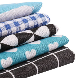 Blauw Linnen Katoen Stof Diy Naaien Stof Oude Grove Doek Kan Naaien Coaster Huisdier Nest 25*25Cm 5 stuks/pak TJ1226 8