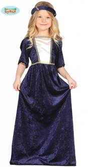 Blauw middeleuwse prinses kostuum voor meisjes - 122/134 (7-9 jaar) - Kinderkostuums
