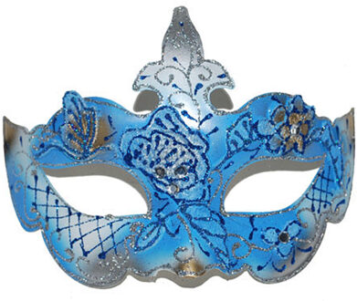 Blauw oogmasker met bloemen