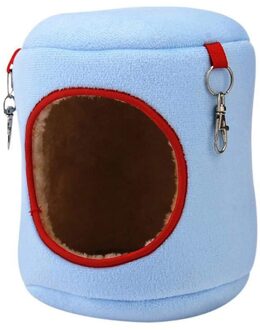Blauw Opknoping Vogelnest Winter Warm Katoen Hangmat Comfortabele Vogel Bed Huis Ademende Papegaai Nest Warmer Dierbenodigdheden