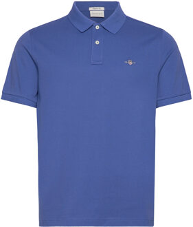 Blauw poloshirt korte mouw regular fit Gant , Blue , Heren - M,S,4Xl