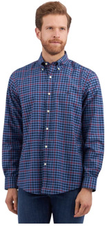 Blauw Regular Fit Non-Iron Stretch Katoenen Overhemd met Button Down Kraag Brooks Brothers , Blue , Heren - 2Xl,L,M,S