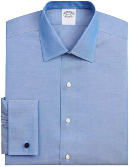 Blauw Regular Fit Non-Iron Stretch Supima Katoenen Pinpoint Oxford Cloth Overhemd met Ainsley Kraag Brooks Brothers , Blue , Heren - 2Xl,Xl,L,M,S,3Xl