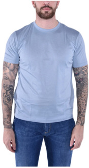 Blauw Ronde Hals Katoenen T-Shirt Eleventy , Blue , Heren - 2Xl,Xl,L,M,S