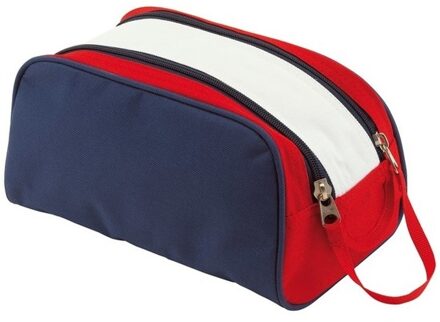 Blauw/rood/witte reis toilettas/etui multivaks 27 cm - Toilettassen Multikleur