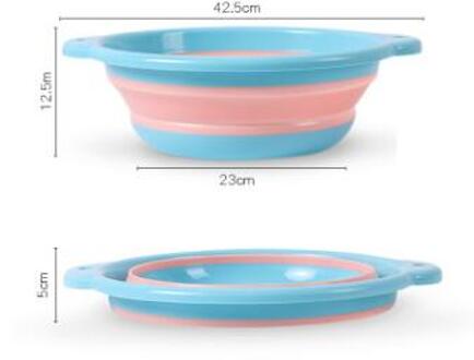 Blauw Roze Draagbare Vouwen Wastafel Reizen Wastafel Huishouden Schone Kom Midden Size Pp Badkamer Wastafel Reizen Camping Kom M blauw