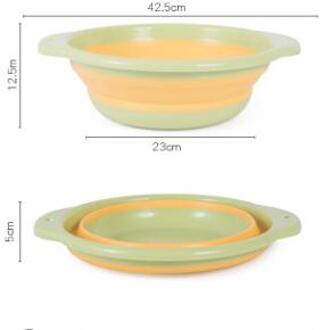 Blauw Roze Draagbare Vouwen Wastafel Reizen Wastafel Huishouden Schone Kom Midden Size Pp Badkamer Wastafel Reizen Camping Kom M geel