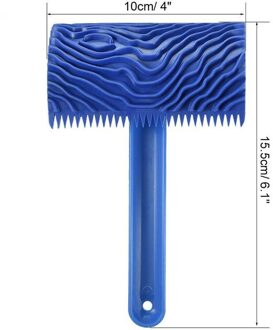 Blauw Rubber Houtnerf Verf Roller Diy Graining Schilderen Graan Patroon Tool Tool Muur Met Roller Thuis Schilderen Handvat Woo t8N8 MS17