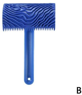 Blauw Rubber Houtnerf Verf Roller Diy Graining Schilderen Muur Thuis Tool Handvat Graan Paintin Hout Patroon Met Roller Tool k6G6