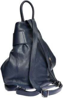 Blauw Rundleer Tas - maat