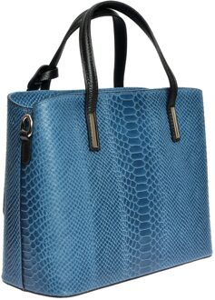 Blauw Rundleer Tas - One Size