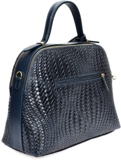 Blauw Rundleer Tas