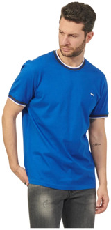 Blauw Sportief T-shirt met Gestreept Detail Harmont & Blaine , Blue , Heren - Xl,L,3Xl