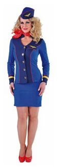 Blauw stewardessen jurkje voor dames