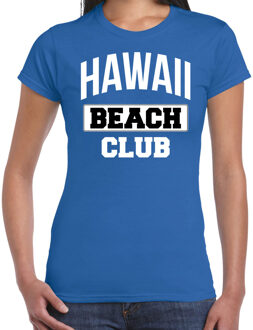 Blauw t-shirt Hawaii beach club voor dames 2XL