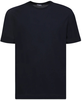 Blauw T-shirt met ronde hals en korte mouwen Zanone , Black , Heren - 2Xl,M,3Xl