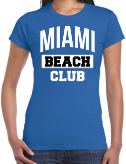 Blauw t-shirt Miami beach club voor dames S
