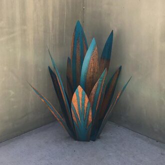Blauw Tequila Sculptuur Agave Plant Tuin Standbeeld Voor Outdoor Patio Yard