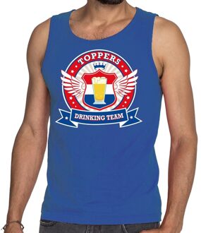 Blauw Toppers drinking team tankop / mouwloos shirt blauw heren S