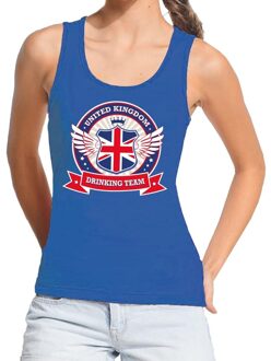 Blauw United Kingdom drinking team tanktop/mouwloos shirt dames S