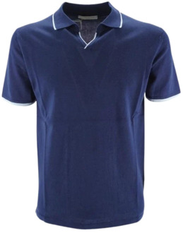 Blauw Vintage Lange Mouw Polo Shirt Daniele Fiesoli , Blue , Heren - Xl,L,M