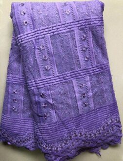 Blauwe Afrikaanse Kant Stof Kant Netto Tulle Tissue Franse Kant Stof Afrikaanse Stof Met Stenen WLL5097 AS PIC4