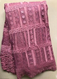 Blauwe Afrikaanse Kant Stof Kant Netto Tulle Tissue Franse Kant Stof Afrikaanse Stof Met Stenen WLL5097 AS PIC8