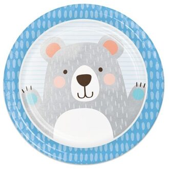 Blauwe Beren Bordjes (8st) Multikleur - Print