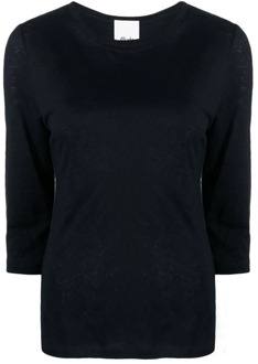 Blauwe Boatneck Top Allude , Blue , Dames - Xl,L,Xs